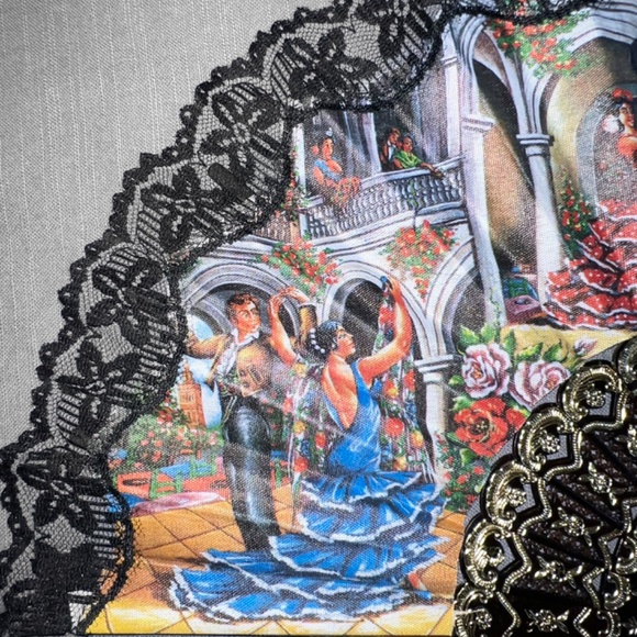 Vintage Flamenco Dancer Fan - Picture 5 of 8